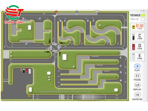 Sơ đồ sa hình thi lái xe B2 - B số sàn mới nhất, chi tiết nhất